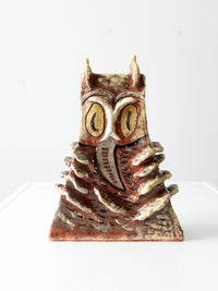 vintage Clare Holmberg studio pottery "Owl" jar