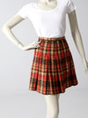vintage 1960s plaid mini skirt
