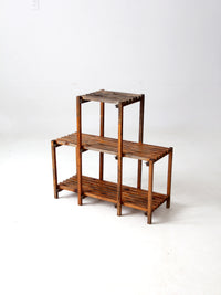 vintage tiered slat wood plant stand