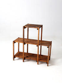 vintage tiered slat wood plant stand