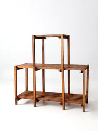 vintage tiered slat wood plant stand