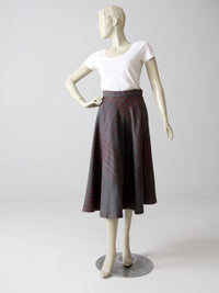 vintage 70s plaid wool skirt