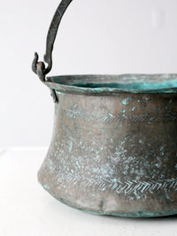 antique copper cauldron