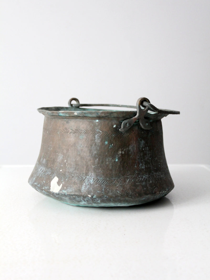 antique copper cauldron