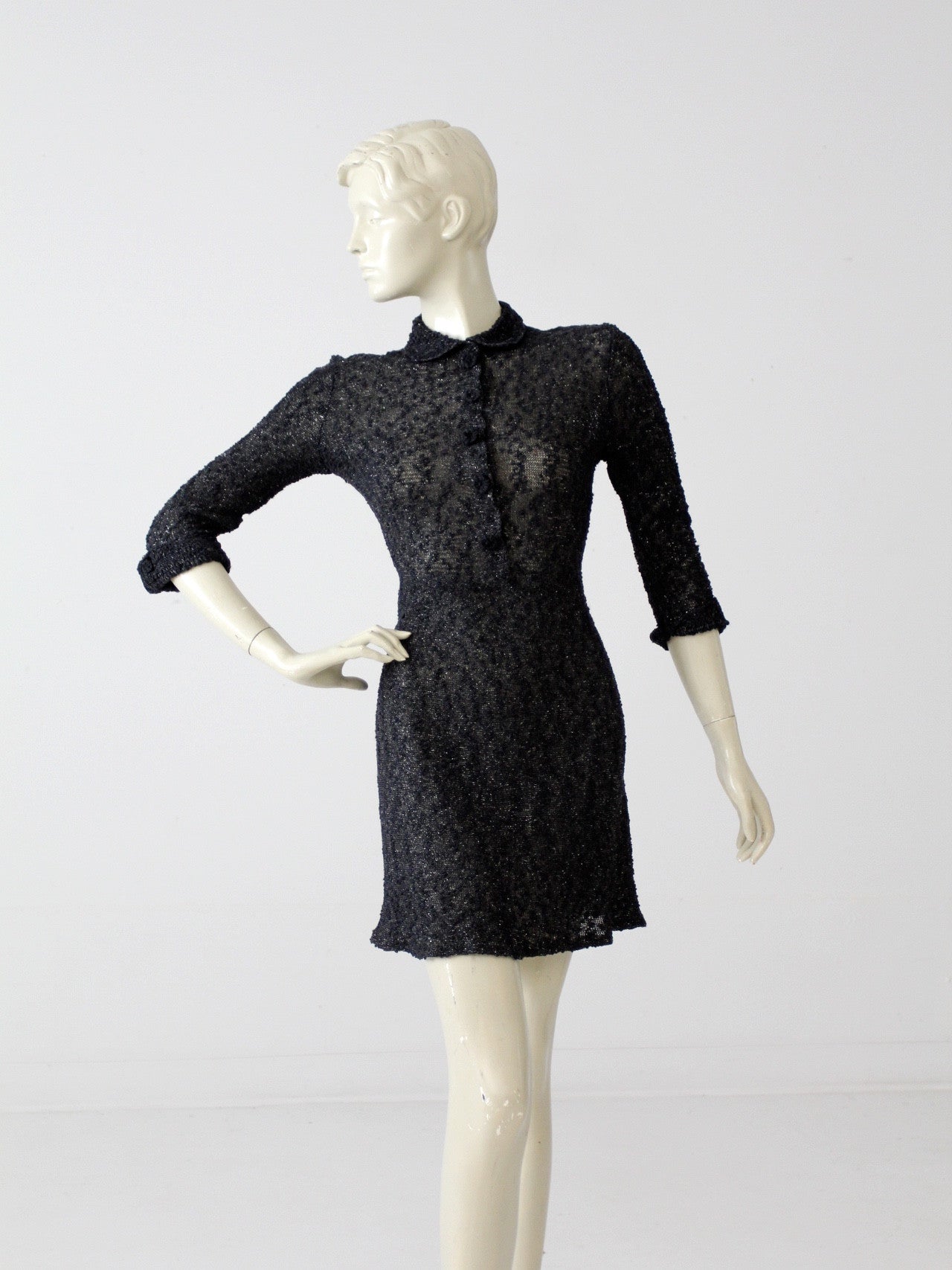 vintage 60s black knit mini dress 86 Vintage vintage 60s black knit mini dress 86 Vintage
