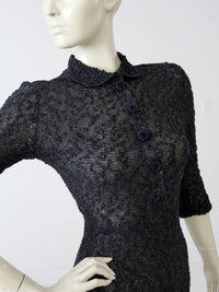 vintage 60s black knit mini dress