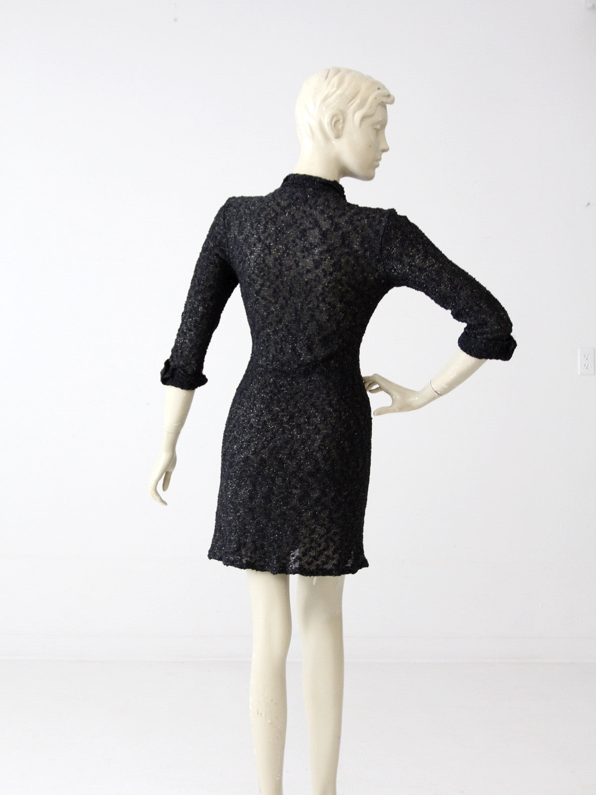 vintage 60s black knit mini dress 86 Vintage vintage 60s black knit mini dress 86 Vintage