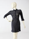 vintage 60s black knit mini dress