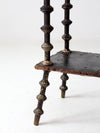 antique spool table with leather top