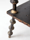 antique spool table with leather top