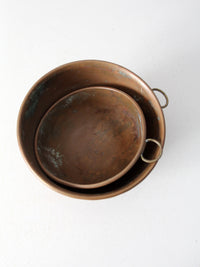 antique copper mixing bowls