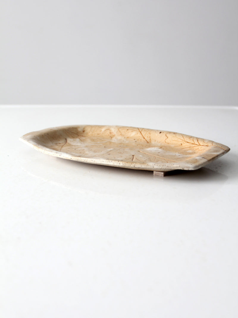 vintage leaf studio pottery tray