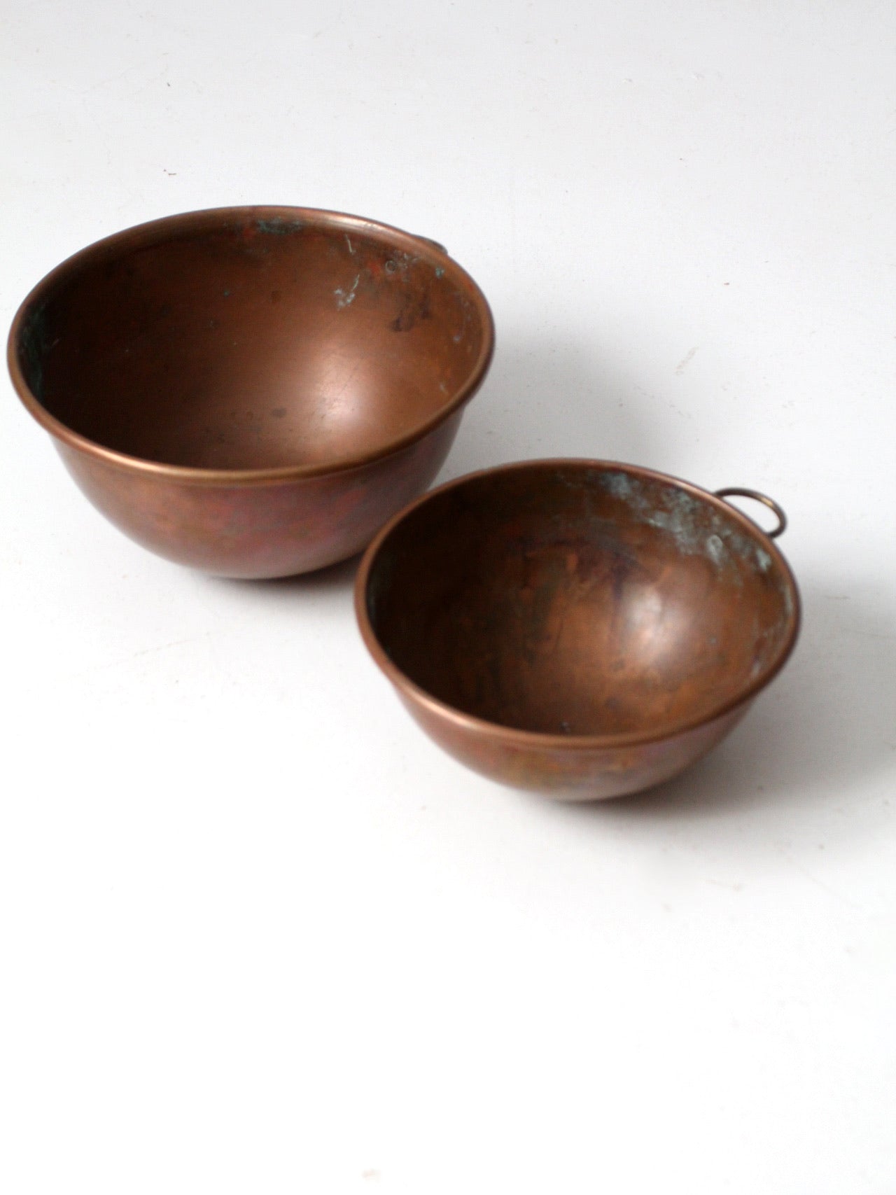 Four-Piece Antique Copper Mixing Bowl Set For Sale at 1stDibs