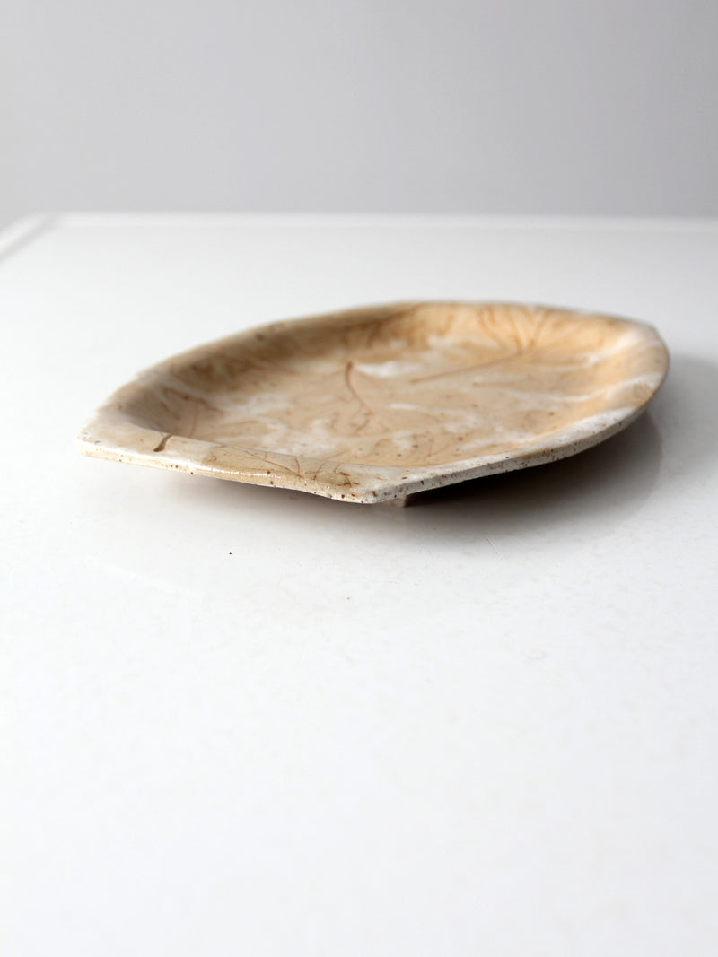 vintage leaf studio pottery tray