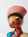 vintage Mexican folk art oil cloth doll
