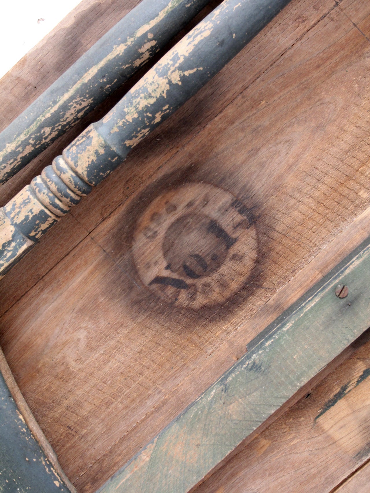 antique painted wood folding table – 86 Vintage