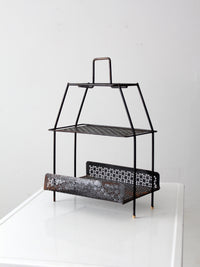 mid-century tiered metal stand