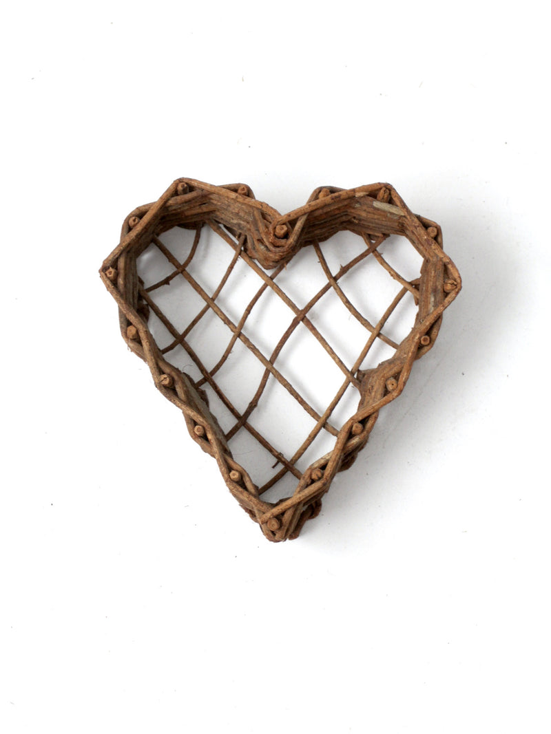 vintage twig heart basket