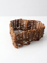 vintage twig heart basket