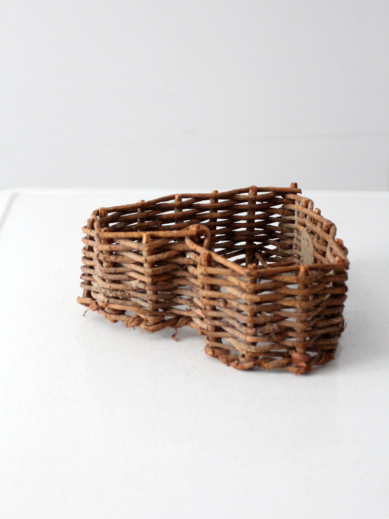 vintage twig heart basket