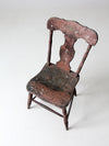 antique rustic fiddleback chair