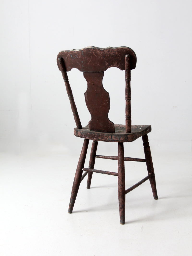 antique rustic fiddleback chair