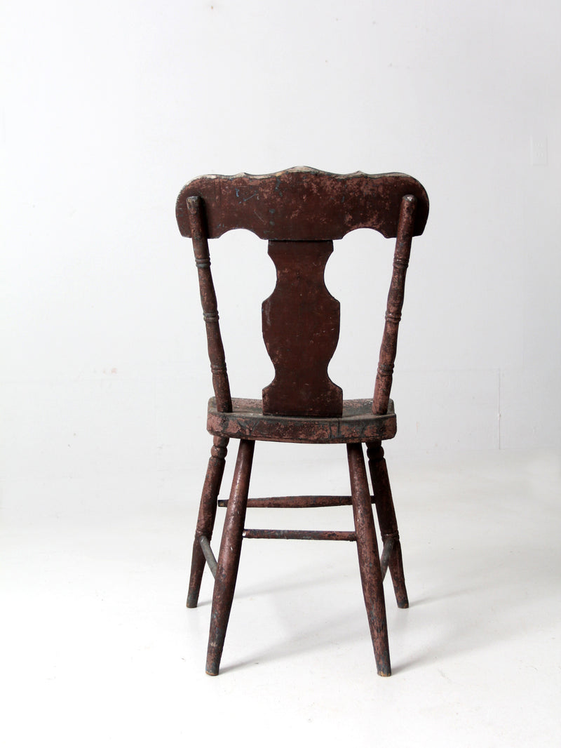 antique rustic fiddleback chair