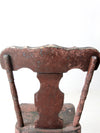 antique rustic fiddleback chair