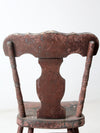 antique rustic fiddleback chair