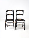 antique needlepoint accent chairs pair