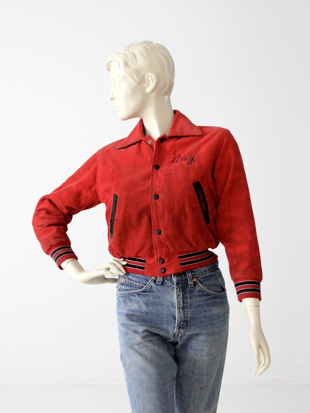 vintage 1980s corduroy soccer jacket