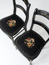 antique needlepoint accent chairs pair