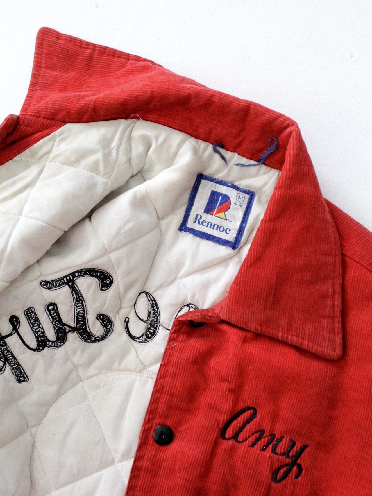 vintage 1980s corduroy soccer jacket