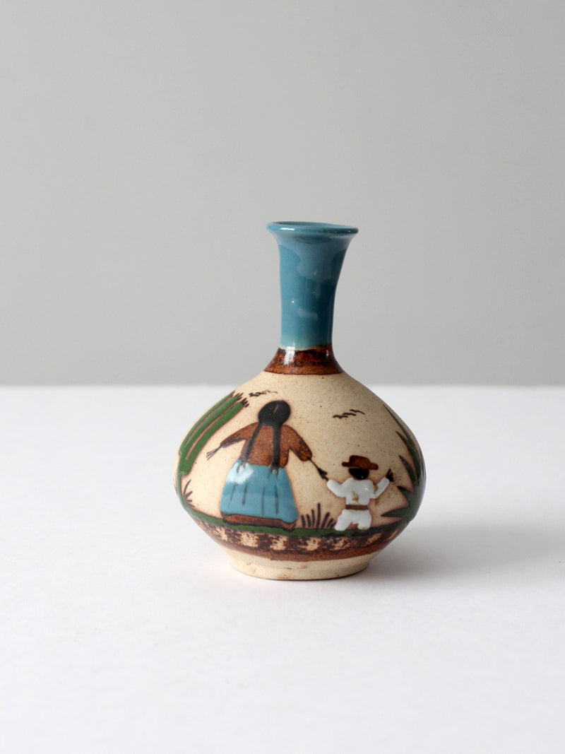 vintage mexican painted vase