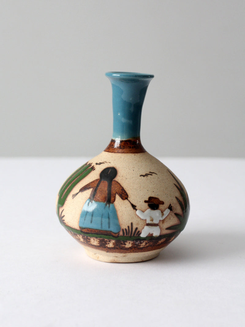 vintage mexican painted vase