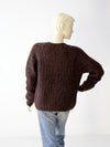 vintage chunky knit sweater with v-neck