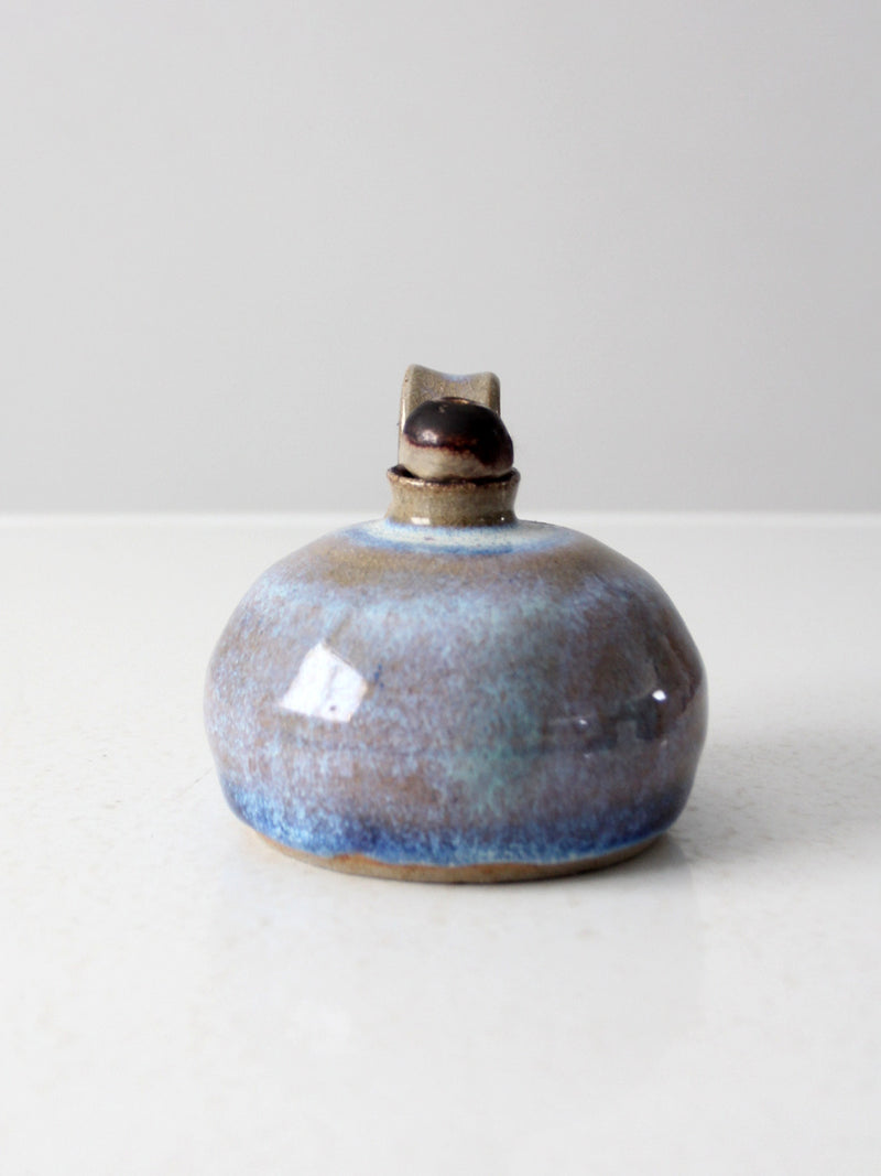 vintage studio pottery oil lamp