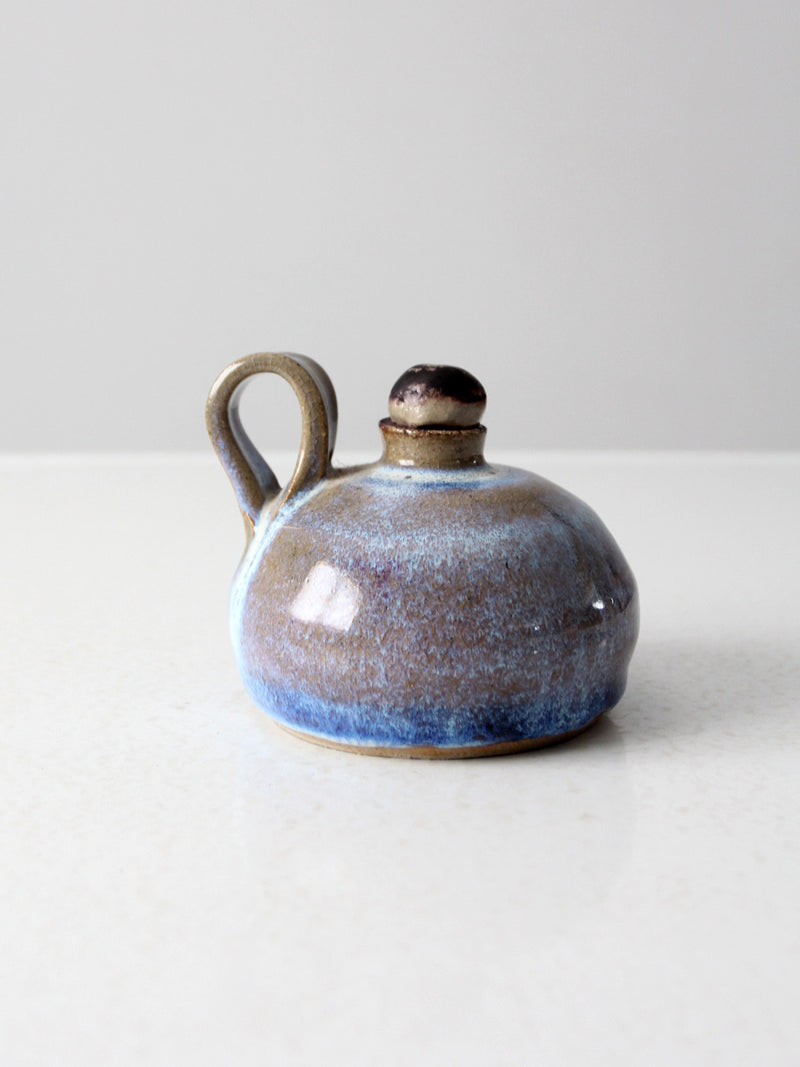 vintage studio pottery oil lamp