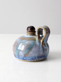 vintage studio pottery oil lamp