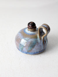 vintage studio pottery oil lamp