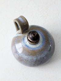 vintage studio pottery oil lamp