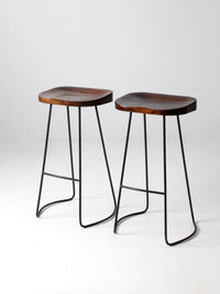 vintage hairpin leg stools pair