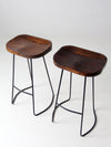 vintage hairpin leg stools pair