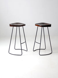 vintage hairpin leg stools pair