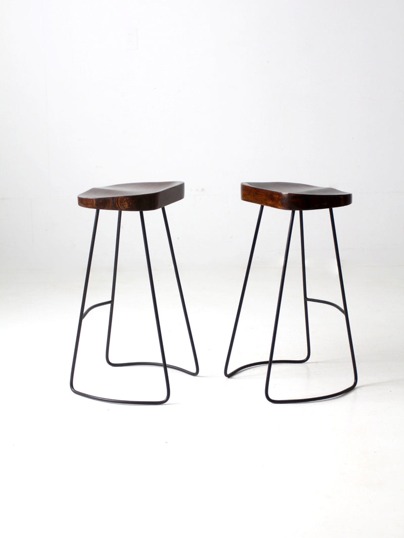 vintage hairpin leg stools pair