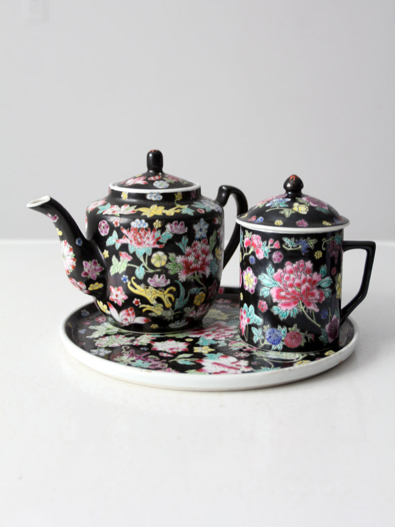 vintage Chinese black tea set