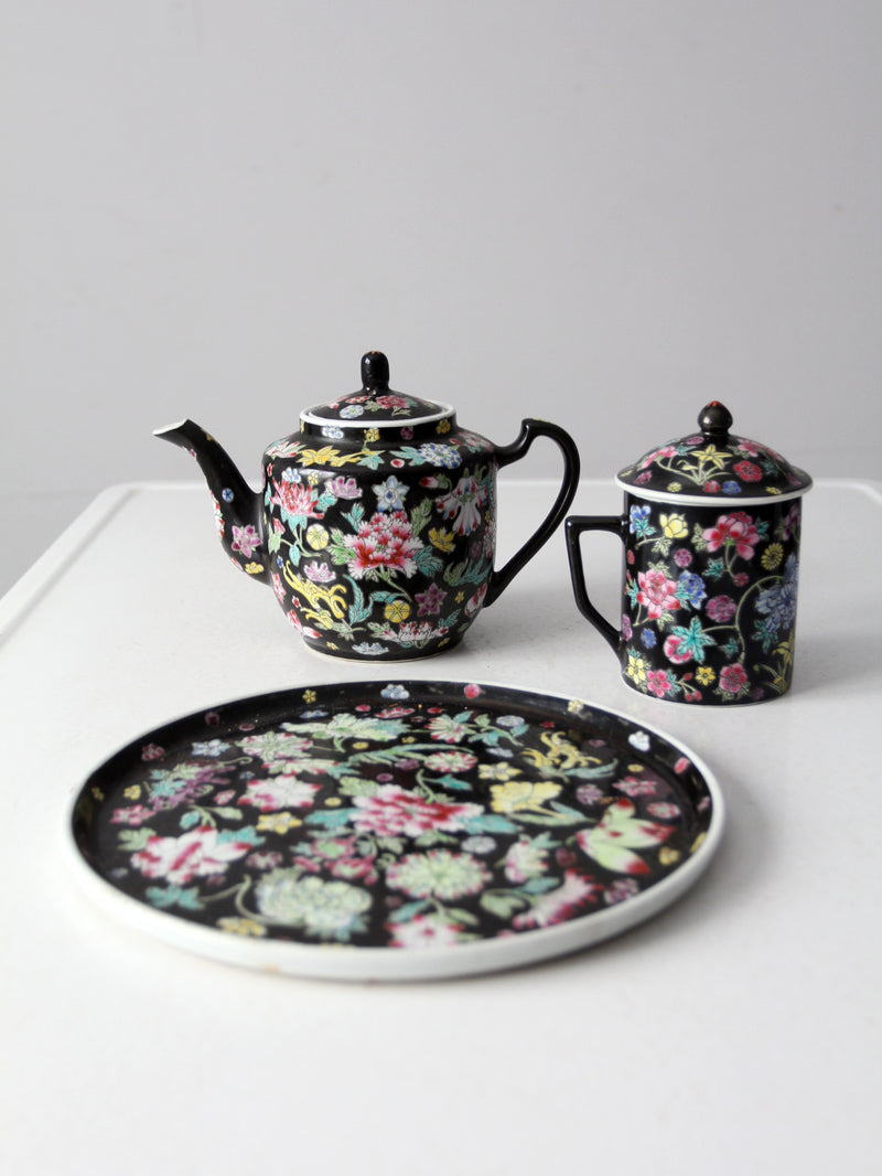 vintage Chinese black tea set