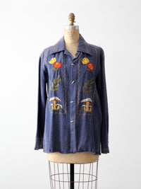 vintage 70s hippie denim shirt
