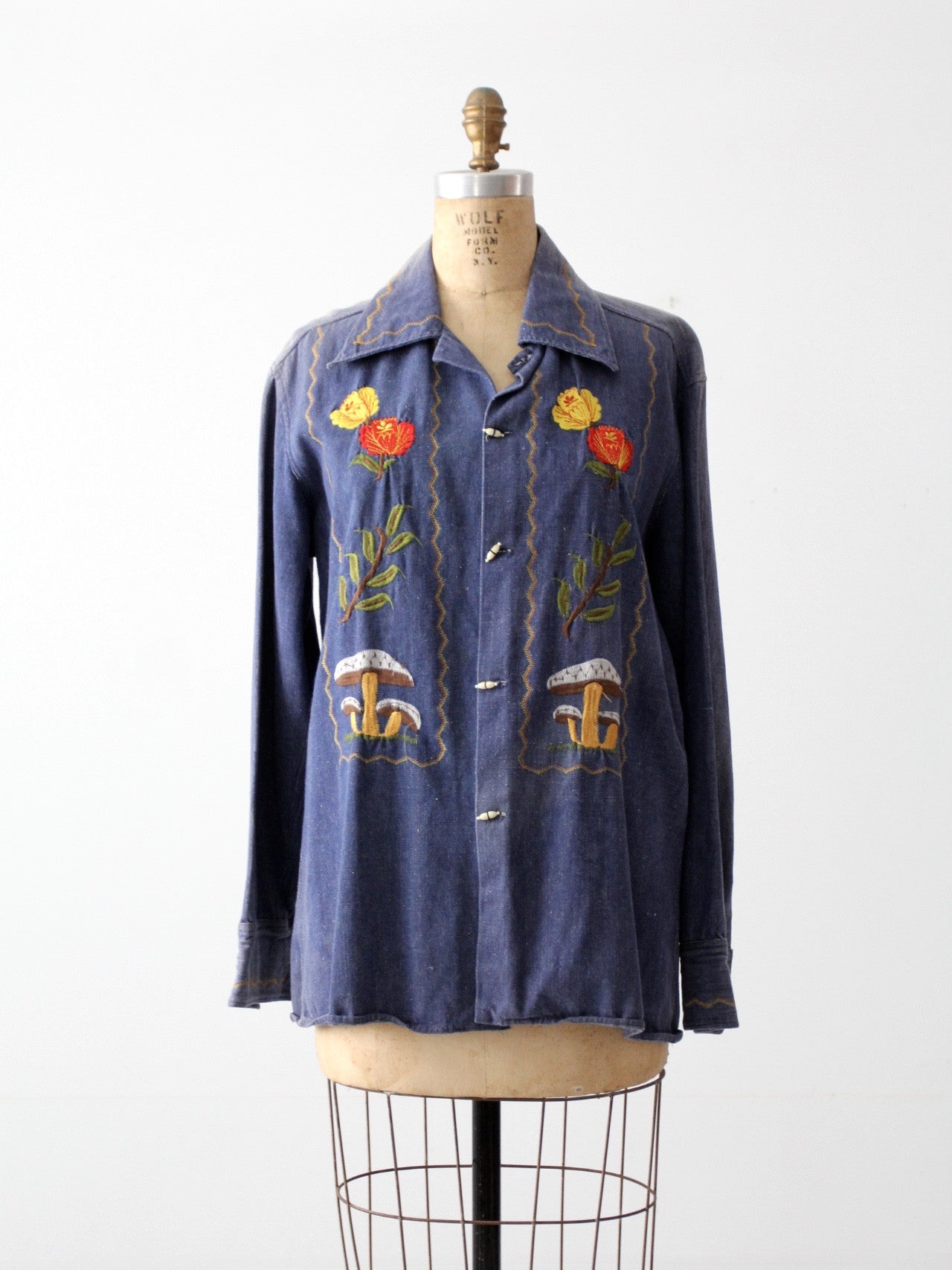 vintage 70s hippie denim shirt