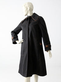 vintage Cortefiel black and tan trench coat